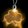 Light Up Necklace - Acrylic Shamrock Pendant - Amber